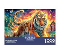 Colorful Tiger 1000 Piece Jigsaw Puzzle for All Ages - Eco-Friendly Recycled Paper, A Great Gift Idea And Home Decoration Project 38x26cm/1000pcs