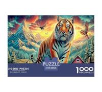 Colorful Tiger 1000 Piece Jigsaw Puzzle for All Ages - Eco-Friendly Recycled Paper, A Great Gift Idea And Home Decoration Project 38x26cm/1000pcs