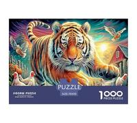Colorful Tiger 1000 Piece Jigsaw Puzzle for All Ages - Eco-Friendly Recycled Paper, A Great Gift Idea And Home Decoration Project 70x50cm/1000pcs