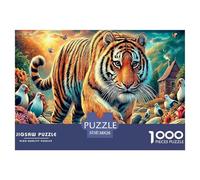 Colorful Tiger 1000 Piece Jigsaw Puzzle for All Ages - Eco-Friendly Recycled Paper, A Great Gift Idea And Home Decoration Project 38x26cm/1000pcs