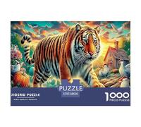 Colorful Tiger 1000 Piece Jigsaw Puzzle for All Ages - Eco-Friendly Recycled Paper, A Great Gift Idea And Home Decoration Project 38x26cm/1000pcs