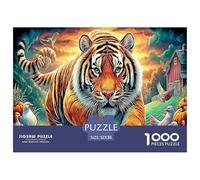 Colorful Tiger 1000 Piece Jigsaw Puzzle for All Ages - Eco-Friendly Recycled Paper, A Great Gift Idea And Home Decoration Project 52x38cm/1000pcs