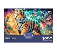 Colorful Tiger 1000 Piece Jigsaw Puzzle for All Ages - Eco-Friendly Recycled Paper, A Great Gift Idea And Home Decoration Project 38x26cm/1000pcs
