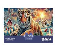 Colorful Tiger 1000 Piece Jigsaw Puzzle for All Ages - Eco-Friendly Recycled Paper, A Great Gift Idea And Home Decoration Project 52x38cm/1000pcs