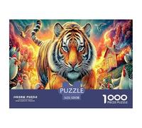 Colorful Tiger 1000 Piece Jigsaw Puzzle for All Ages - Eco-Friendly Recycled Paper, A Great Gift Idea And Home Decoration Project 52x38cm/1000pcs