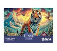 Colorful Tiger 1000 Piece Jigsaw Puzzle for All Ages - Eco-Friendly Recycled Paper, A Great Gift Idea And Home Decoration Project 52x38cm/1000pcs