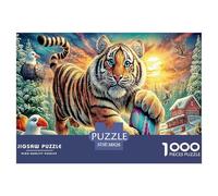 Colorful Tiger 1000 Piece Jigsaw Puzzle for All Ages - Eco-Friendly Recycled Paper, A Great Gift Idea And Home Decoration Project 38x26cm/1000pcs