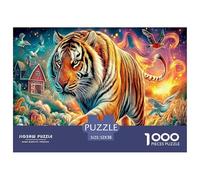 Colorful Tiger 1000 Piece Jigsaw Puzzle for All Ages - Eco-Friendly Recycled Paper, A Great Gift Idea And Home Decoration Project 52x38cm/1000pcs