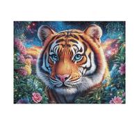 Colorful Tiger 500 Piece Pack DIY Jigsaw Puzzle Collectors Cognitive Development Educational Decorative Puzzle Gifts for Adults High-grade Cardboard 500 PCS/52×38cm