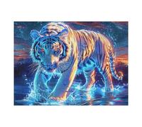 Colorful Tiger 500 Pieces Jigsaw Puzzles For Men Educational Decompression Adults Anxiety Memory Care Mothers Valentines Gift Eco Friendly Material 500 PCS/52×38cm