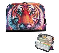 Colorful Tiger Pencil Storage Bag Pencils Pouch Zipper Pencil Case Big Cute Pen Pouch for Girls Stationery Kids Stationery Back to School Supply