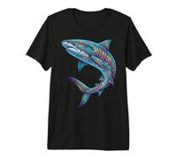 Colorful Tiger Shark Marine Life Ocean Animal Premium T-Shirt