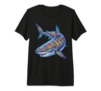 Colorful Tiger Shark Marine Life Ocean Animal Premium T-Shirt