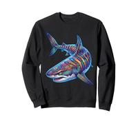 Colorful Tiger Shark Marine Life Ocean Animal Sweatshirt