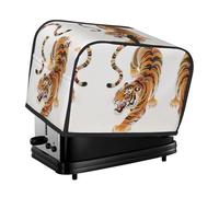 Colorful Tiger Toaster Cover 2 Slice, Waterproof Bread Machine Covers with Pockets Universal Size Kitchen Small Appliance Cover with Handle, Dust and Fingerprint Protection