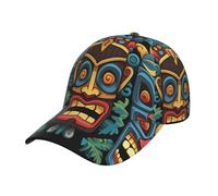 Colorful Tiki Mask Pattern Baseball Cap for Men/Women Adjustable Golf Dad Hat Outdoor Baseball Hat for Running Workouts, Colorful Tiki Mask Pattern, One Size