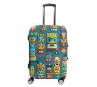 Colorful Tiki Mask Pattern Luggage Cover Suitcase Covers for Luggages Tsa Approved Travel Luggage Sleeve Protector Elastic Suitcase Protector Anti-Scratch Washable Fits 19-32 Inch Case X-Large, white
