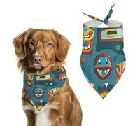 Colorful Tiki Mask PatternPet Scarf Dog Bandana for Small Medium Large Exquisite Unique Cat Dogs Kerchief Premium Fabric Cute Triangle Cat Dogs Bibs Scarf