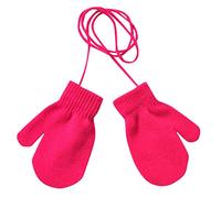 Colorful(TM) Baby Kids Winter Warm Mittens - Solid Color Knitted Full Finger Gloves for 1-4 Years Old (Hot Pink)