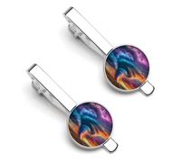 Colorful Tornado Tie Clips for Men Shirt Necktie Bar Pinch Mens Suit Tie Accessories Silver Tack Pins Cufflinks
