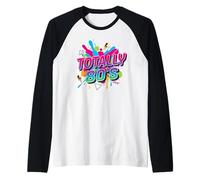 Colorful Totally 80's Funny Retro 80 Rave Theme 1980's Party Raglan Baseball Tee