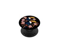Colorful Toucan Birds with Cherry Blossoms Tropical Floral PopSockets Adhesive PopGrip