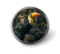 Colorful Toucan Round Badge Cute Brooch Hats Jackets Decor Personalized Lapel Pin Clothing Jewelry Accessories for Wedding Party Gift
