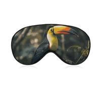 Colorful Toucan Sleep Mask for Women Men Side Sleeper Eye Cover with Adjustable Strap Soft Breathable Blackout Mask Slip-Free Deep Sleeping Travel Essentials