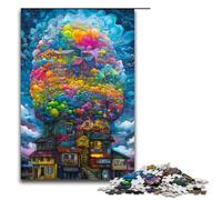 Colorful Town in The Top Pieces Puzzles for Adults Puzzles for Adults Ideal for Family Fun Relaxation 1000 PCS(75x50cm)