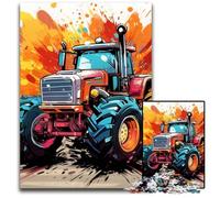 Colorful Tractor 1000 Pieces Puzzle Gifts Jigsaw Puzzles for Adults Family Activity, DIY Home Decor, 50x75CM/19.68x29.52inch