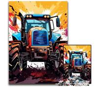 Colorful Tractor 1000Pc Adults Jigsaw Puzzle Wooden Jigsaw Puzzles for Adults Educational Brain Teaser, Artistic Home & Office Decor, 14+ Age 50x75CM/19.68x29.52inch