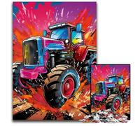 Colorful Tractor Jigsaw Puzzles for Adults 1000 Piece cardboard Jigsaw Puzzles Challenging Brain Teaser for Teenagers, Family Game Night Fun 26X38CM/10.23x14.96inch