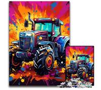 Colorful Tractor JigsawPuzzle 1000 Pieces for Adults Wooden Jigsaw Puzzles Fun at Home Activities, Birthday Present, Travel Gifts 50x75CM/19.68x29.52inch