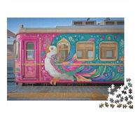 Colorful Train Art 1000 Piece Jigsaw Puzzles for Adults Park Bench Scenery Fun, Challenging & Brainteasing Adults Jigsaw Puzzle - Uncover The Puzzle Educational Games Puzzle5