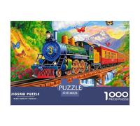 Colorful Train Journey Sturdy Thick Paper Pieces Perfect for Improving Concentration, Patience And Logical Thinking in Spare Time 38x26cm/1000pcs