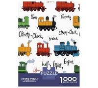 Colorful Trains Educational Letters 1000 Piece Jigsaw Puzzle Paper Adults Night View Puzzle Game 52x38cm/1000pcs