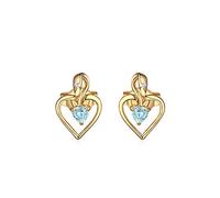 Colorful Treasure Topaz Furong Stone Amethyst Heart Stud Earrings Valentine'S Day Love Earrings