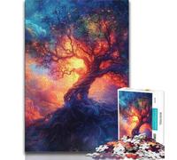 Colorful Tree 1000 Piece Jigsaw Puzzles for Teenagers Gifts,Pattern Assembly Fun at Home Activities,Birthday Present,Travel Gifts (50x75cm)