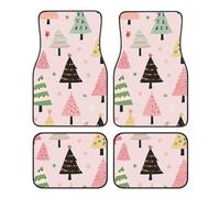 Colorful Tree Car Mats 4 Pieces Christmas Snowflake Universal Floor Car Mats Non-Slip Vehicle Carpet for SUV Van Truck Sedan