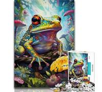 Colorful Tree Frogs Jigsaw Puzzles 1000 Pieces for Adults Teens,Toys Educational Games Stress Relieving Wishlist with Santa Claus 38x26cm