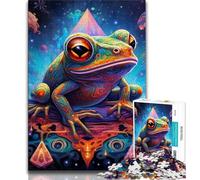 Colorful Tree Frogs Jigsaw Puzzles for Adults,Learning Educational Toys Family Games with Matching Poster And Trivia Sheet (38x26cm)