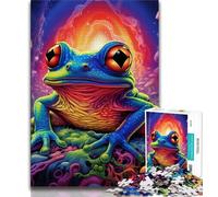 Colorful Tree Frogs Jigsaw Puzzles for Teenagers 1000 Piece Puzzle,Fun Games Every Piece Is Unique - Challenging Family Fun Game 50x75cm