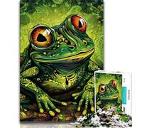 Colorful Tree Frogs Jigsaw Puzzles for Teenagers,Challenging To Complete But Fun And Humorous with Matching Poster And Trivia Sheet (38x26cm)