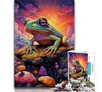Colorful Tree Frogs Puzzles 1000 Pieces for Teenagers,Challenging To Complete But Fun And Humorous Educational Game for Birthday 38x26cm