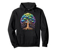 Colorful Tree of Hearts Art for Nature Lovers Spring Vibe Pullover Hoodie