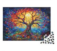 Colorful Tree of Life 1000 Piece Sturdy Paper Personalized Color Painting Jigsaw for Eco-Conscious Buyers Relaxation Puzzle Party 38x26cm/1000pcs