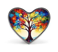 Colorful Tree of Life Button Pin Design Your Own Personalized Pin Cute Button Badge Exquisite Heart Badge Fashion Brooch Metal Decorative Lapel Pins for Hat Clothes Backpack