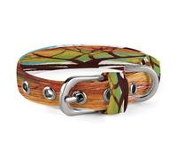 Colorful Tree Pet Collar Oxford Adjustable Safety Dog Collars Cute Outdoor Training Pet Collars Easy Clean Floral Print Puppy Collar for City Pet Owners