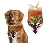 Colorful Tree Pet Scarf Adjustable Pet Accessories Triangular Scarf Washable Floral Print Puppy Bib Bandana Stylish Comfortable Cat Scarves for Holiday Scarfs