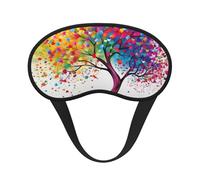 Colorful Tree Sleep Mask for Side Sleeper, Blackout Sleeping Eye Mask, Soft Breathable Eye Cover for Women Men Travel Eyeshade, Relaxing Zero Pressure Night Blindfold